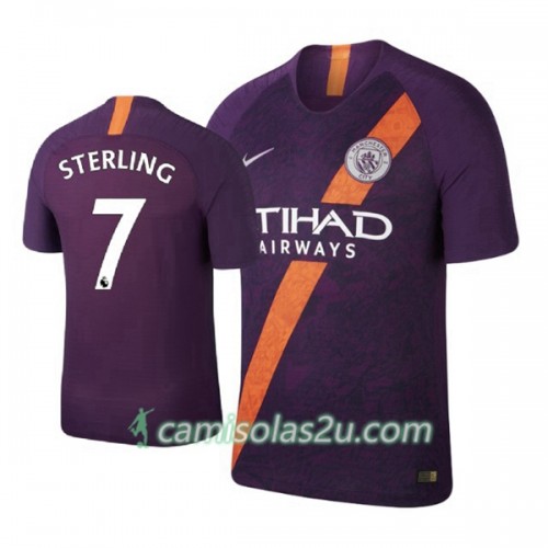 Camisolas de Futebol Manchester City Sterling 7 Equipamento 3ª 2018/19 Manga Curta Camisolas de Futebol Manchester City Sterling 7 Equipamento 3ª 2018/19 Manga Curta